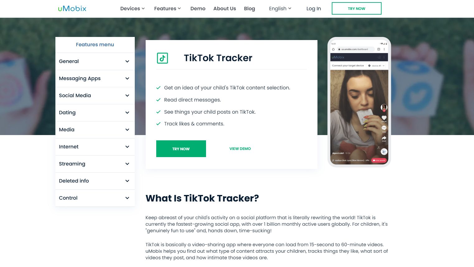 uMobix TikTok Tracker